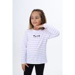 Toontoy Kız Çocuk Çizgili Tişört - Açık Lila - 4 Yaş