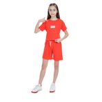 Toontoy Kız Çocuk Crop Aloha Yazı Baskılı Şortlu Takım Nar Çiçeği 10-11 YAŞ