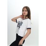Toontoy Kız Çocuk Crop Garni Baskılı Tişört Füme 8 YAŞ