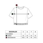 Toontoy Kız Çocuk Crop Model Cebi Reflektör Detaylı Baskılı Tişört - 7 Yaş - Pudra