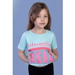 Toontoy Kız Çocuk Crop Model Cebi Reflektör Detaylı Baskılı Tişört Mint Yeşili 7 YAŞ