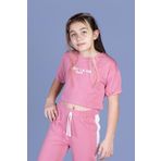 Toontoy Kız Çocuk Crop Model Tişört Gül Kurusu 8 YAŞ