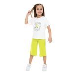 Toontoy Kız Çocuk Daisy Yazılı Çiçek Baskılı Kaprili Takım Ekru 3 YAŞ