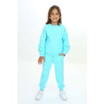 Toontoy Kız Çocuk Deniz Kabuğu Nakışlı Eşofman Takım Su Yeşili 2 YAŞ