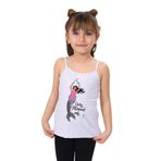 Toontoy Kız Çocuk Deniz Kızı Baskılı Pul İşlemeli Atlet Gri Melanj