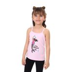 Toontoy Kız Çocuk Deniz Kızı Baskılı Pul İşlemeli Atlet Pembe