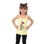 Toontoy Kız Çocuk Deniz Kızı Baskılı Pul İşlemeli Atlet Sarı