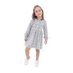 TOONTOY Kız Çocuk Desenli Elbise, 5 Yaş, 22496, Gri, Kız Çocuklar