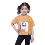 Toontoy Kız Çocuk Dijital Baskılı Tişört Turuncu 8 YAŞ
