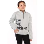 Toontoy Kız Çocuk Dik Yaka Fermuarlı Baskılı Sweatshirt Yeşil 8-9 YAŞ