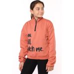 Toontoy Kız Çocuk Dik Yaka Fermuarlı Baskılı Sweatshirt