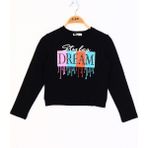 Toontoy Kız Çocuk Dream Baskılı T-Shirt - 12 Yaş - Siyah