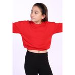 TOONTOY Kız Çocuk Dreams Nakışlı Sweatshirt, 12-13 Yaş, 22139, Kırmızı, kız-çocuk