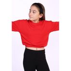 TOONTOY Kız Çocuk Dreams Nakışlı Sweatshirt, 8-9 Yaş, 22139, Kırmızı, kız-çocuk