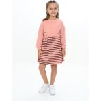 Toontoy Kız Çocuk Elbise - 5 Yaş - Koyu Pudra