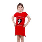 Toontoy Kız Çocuk Elbise Keep Away Baskı Kahve Melanj 7 YAŞ