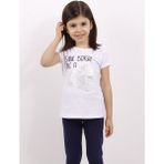 Toontoy Kız Çocuk Elmas Taş Nakışlı T-Shirt - 6 Yaş - Beyaz