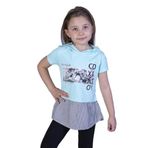Toontoy Kız Çocuk Eteği ve Kapüşonu Garnili Tişört Mint Yeşili 5 YAŞ