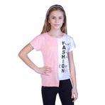 TOONTOY Kız Çocuk Fasihon Garni Tişört Pembe Melanj 12 Yaş, 12 Yaş, 10700-1, Pembe Melanj, Kız Çocuklar