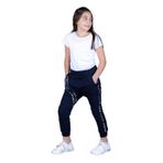 TOONTOY Kız Çocuk Fermuar Detaylı Şalvar Tipi Eşofman Altı 8 Yaş, 8 Yaş, 12647-, Lacivert, Kız Çocuklar