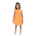Toontoy Kız Çocuk Fırfır Ve Çıtçıt Detaylı Elbise Oranj 3 YAŞ
