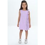 Toontoy Kız Çocuk Fırfır Ve Çıtçıt Detaylı Elbise