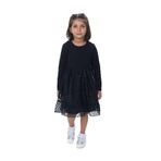 TOONTOY Kız Çocuk Fırfırlı Tüllü Elbise, 3 Yaş, 24946, Siyah, Kız Çocuklar