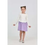 Toontoy Kız Çocuk Fiyonk Baskılı Elbise - 4 Yaş - Lila