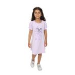 Toontoy Kız Çocuk Fiyonk Baskılı Elbise Açık Lila 4 YAŞ