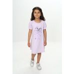 Toontoy Kız Çocuk Fiyonk Baskılı Elbise Açık Lila 6 YAŞ