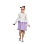 Toontoy Kız Çocuk Fiyonk Baskılı Elbise Lila
