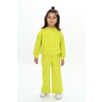 Toontoy Kız Çocuk Fiyonk Detaylı Takım Açık Yeşil Bej Melanj 4 YAŞ