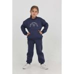 Toontoy Kız Çocuk Fiyonk Nakışlı Eşofman Takım - İndigo - 4 Yaş