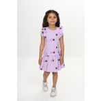 Toontoy Kız Çocuk Fiyonklu Kalp Baskılı Elbise Lila 6 YAŞ