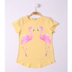 Toontoy Kız Çocuk Flamingo Baskılı Tişört