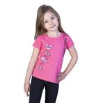 Toontoy Kız Çocuk Flamingo Desenli Taş İşlemeli Baskılı Tişört Fuşya 4 YAŞ