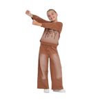 TOONTOY Kız Çocuk Follow Baskılı Eşofman Takım, 12 Yaş, 24751, Kahve, kız-çocuk