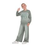 TOONTOY Kız Çocuk Follow Baskılı Eşofman Takım, 12 Yaş, 24751, Yeşil, kız-çocuk