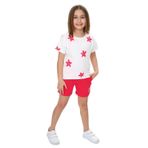 Toontoy Kız Çocuk Garni Çiçek Baskılı Şortlu Takım Koyu Fuşya 4 YAŞ