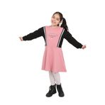 Toontoy Kız Çocuk Garni Detaylı Baskılı Elbise Gül Kurusu 6-7 YAŞ