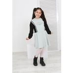 Toontoy Kız Çocuk Garni Detaylı Baskılı Elbise Yeşil 4-5 YAŞ