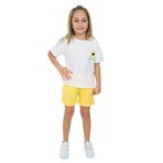 Toontoy Kız Çocuk Garni Renk Çicek Baskılı Şortlu Takım Koyu Sarı 4 YAŞ