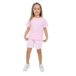 Toontoy Kız Çocuk Garni ve Üst Çiçek Baskılı Şortlu Takım Açık Pembe 6 YAŞ