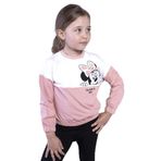 Toontoy Kız Çocuk Garnili Baskılı Sweatshirt Somon 1 YAŞ