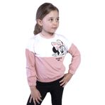 Toontoy Kız Çocuk Garnili Baskılı Sweatshirt Somon 2 YAŞ