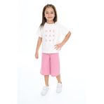 Toontoy Kız Çocuk Garnili Heart Baskılı Kaprili Takım Gül Kurusu 3 YAŞ