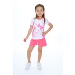 Toontoy Kız Çocuk Garnili Tavşan Baskılı Şortlu Takım Fuşya 2 YAŞ