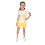 Toontoy Kız Çocuk Garnili Tavşan Baskılı Şortlu Takım Koyu Sarı 2 YAŞ