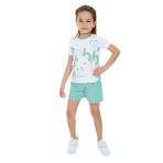 Toontoy Kız Çocuk Garnili Tavşan Baskılı Şortlu Takım Yeşil 4 YAŞ