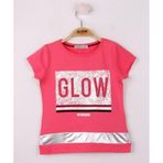 Toontoy Kız Çocuk Glow Baskılı Tişört Fuşya 7 YAŞ